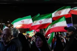 People wave Iranian flags during a rally in Tehran, Iran, May 29, 2026. Majid Asgaripour/WANA (West Asia News Agency) via Reuters 