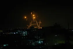 Israel's Iron Dome defense system intercepts rockets over its airspace, Nov. 5, 2023. (Getty Images) 