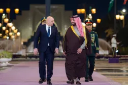 ولي العهد السعودي لدى استقباله الرئيس اللبناني في الرياض خلال شهر مارس 2025 (أرشيفية - الرئاسة اللبنانية)