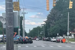 Police officers work at the scene of a shooting near a festival in Toledo, Ohio on Saturday, June 6, 2026. (WTVG via AP)