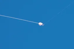  Israeli anti-air defense system interceptors, after missiles were launched towards Israel from Iran, as seen from Ramallah, in the Israeli-occupied West Bank, Jun 8, 2026. (Reuters)