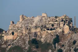 An Israeli flag and a flag of the Golani Brigade fly on Beaufort Castle, as seen from Marjayoun, southern Lebanon, June 1, 2026. REUTERS/Stringer 