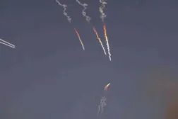 Iranian missiles are launched, as Iran's Revolutionary Guards said they had carried out attacks against a US base in Jordan and 21 other targets in the Gulf on Wednesday in retaliation for American strikes around the Strait of Hormuz, from a location given as Tehran, Iran, released June 10, 2026. - REUTERS