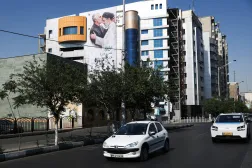 A banner with a picture of Iran's Supreme Leader, Mojtaba Khamenei and the late senior Iranian military commander, General Qassem Soleimani, on a building in Tehran, Iran, June 11, 2026. Majid Asgaripour/WANA (West Asia News Agency) via REUTERS