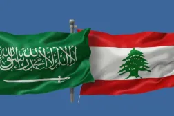  A photo of the Lebanese and Saudi flags. (National News Agency)
