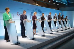 الرئيس زيلينسكي خلال قمة دول الشمال ودول البلطيق 2026 في تالين بإستونيا 9 يونيو 2026 (أ.ف.ب)