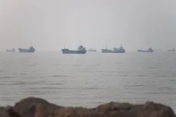 Vessels in the Strait of Hormuz near the beach of Bandar Abbas, Iran, June 30, 2026. Amirhosein Khorgooi/ISNA/via WANA (West Asia News Agency) via Ruters