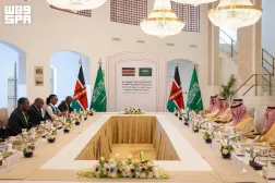 The Saudi and Kenyan delegations are seen at the meeting in Riyadh on Sunday. (SPA)