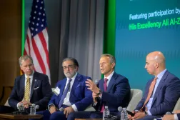 Vantive CEO Chris Toth, second from right, is joined by from left, Excelerate Energy President and CEO Steven Kobos, Commercis CEO Alan Afrasiab, left, and Roger Martella, GE Vernova Chief Corporate Officer and US-Iraq Business Council Chairman, during the US Iraq Business Summit at the US Chamber of Commerce, Friday, July 17, 2026, in Washington. (AP Photo/Rod Lamkey, Jr.)