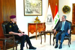 Irak Yüksek Mahkemesi Başkanı Faık Zeydan dün Bağdat'ta Terörle Mücadele Servisi Başkanı'nı kabul etti (Hükümet medyası)