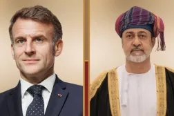 Fransa Cumhurbaşkanı Emmanuel Macron ve Umman Sultanı Heysem bin Tarık (ONA)