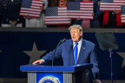 09 September 2026, US, Dallas: US President Trump speaks to the crowd during scenes at the Dallas 2026 Mid-Term Convention at the American Airlines Center in Dallas. Photo: Bob Daemmrich/ZUMA Press Wire/dpa