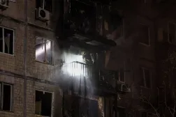  A firefighter works at a site of an apartment building hit by a Russian drone strike, amid Russia's attack on Ukraine, in Kyiv, Ukraine September 11, 2026. (Reuters)