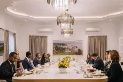 Ethiopian Prime Minister Abiy Ahmed holds earlier talks with the Israeli president in Addis Ababa (Ethiopian News Agency)

