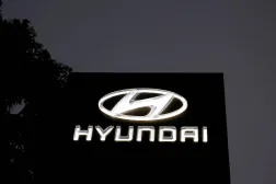 The logo of Hyundai Motor India Limited is seen outside a car showroom, in Ahmedabad, India, October 7, 2024. (Reuters)