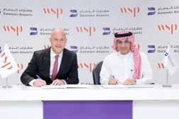 Dammam Airports CEO Eng. Mohammed Al-Hassany and President of WSP for the Middle East and Asia Dean McGrail seen at the signing of the agreement on Sunday. (X)