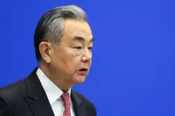 Chinese Foreign Minister Wang Yi delivers his speech at the opening ceremony of the Lanting Forum in Beijing, China, October 27, 2025. (Reuters)