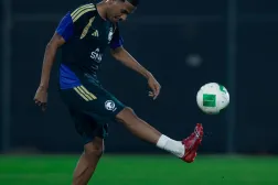 الجوير خلال تدريبات الأخضر الأخيرة (المنتخب السعودي)