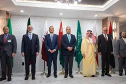 وزراء خارجية دول مجلس التعاون الخليجي خلال الاجتماع التنسيقي في نيويورك (واس)