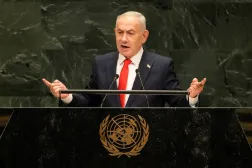 İsrail Başbakanı Binyamin Netanyahu, 24 Eylül 2026’da New York’taki Birleşmiş Milletler Genel Merkezi’nde düzenlenen 81. Genel Kurul oturumunda konuşma yaparken (AP)