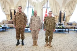 Suudi Arabistan, Türkiye ve Pakistan genelkurmay başkanları, cuma günü Riyad'daki toplantıda (Reuters)