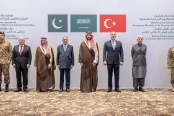 المشاركون في الاجتماع الطارئ للجنة الاستراتيجية السياسية والدفاعية لحلف مكة الدفاعي (واس)