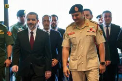 General Saddam Haftar, deputy commander-in-chief of the Libyan National Army, and Syrian Foreign Minister Asaad al-Shaibani in Benghazi. (LNA General Command)