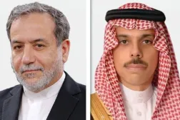 Suudi Arabistan Dışişleri Bakanı Prens Faysal bin Ferhan (sağda) ve İran Dışişleri Bakanı Abbas Arakçi (Şarku’l Avsat)
