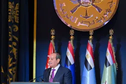 الرئيس المصري عبد الفتاح السيسي خلال مشاركته في الندوة التثقيفية للجيش المصري الأربعاء (الرئاسة المصرية)