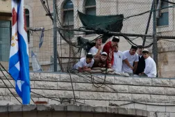  Israeli settlers take part in a weekly tour in Hebron, in the Israeli-occupied West Bank, October 17, 2026. (Reuters)