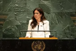 Lana Nusseibeh, Birleşmiş Milletler Genel Kurulu’nun oturumlarından birinde. (Şarku’l Avsat)