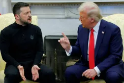 ABD Başkanı Donald Trump, Beyaz Saray’da Ukraynalı mevkidaşı Vladimir Zelenskiy ile bir araya geldi. (Arşiv – Reuters)