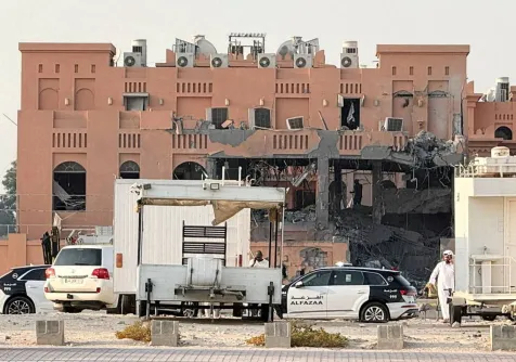 المبنى المتضرر من الهجوم الإسرائيلي على قادة «حماس» في الدوحة سبتمبر الماضي (رويترز)