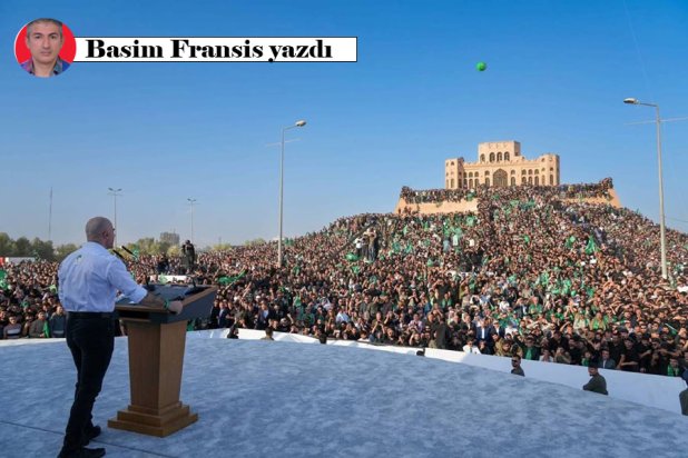 Kürdistan Yurtseverler Birliği’nin lideri Bafel Talabani destekçilerine hitap ediyor (partinin resmi medya platformu)