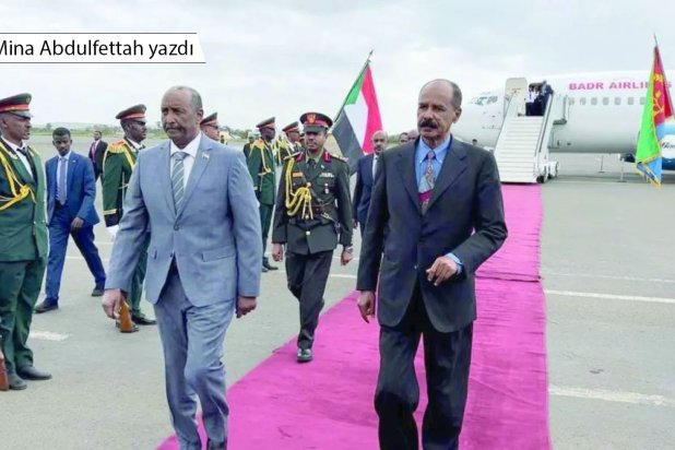 Eritre Devlet Başkanı İsaias Afwerki ve Sudan Egemenlik Konseyi Başkanı ve Ordu Komutanı Orgeneral Abdulfettah el-Burhan(Sudan Egemenlik Konseyi Facebook sayfası) 