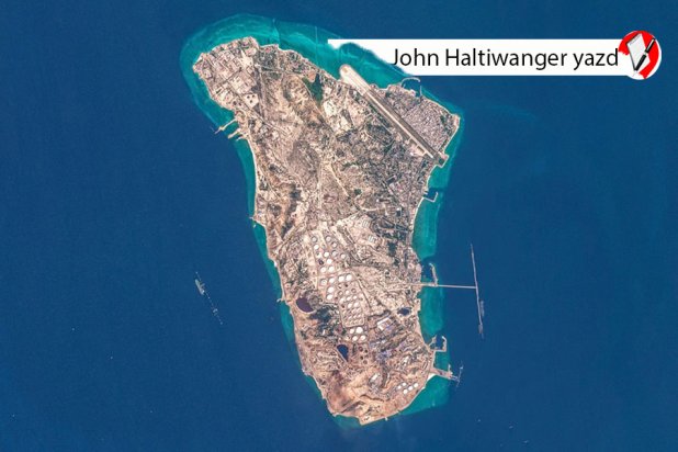 Avrupa Uzay Ajansı tarafından 7 Mart 2026'da çekilen İran'ın Hark Adası'nın görüntüsü (AFP)