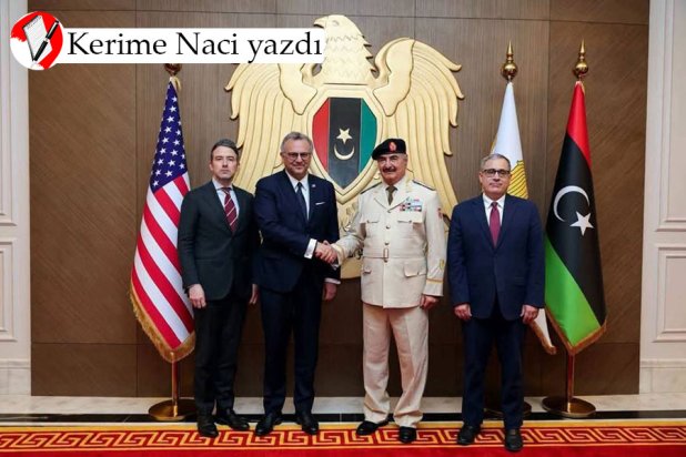 ABD Başkanı Donald Trump'ın Arap ve Afrika İşlerinden Sorumlu Kıdemli Danışmanı Massad Boulos, ABD heyetiyle birlikte Mareşal Halife Hafter’in yanında (Libya Silahlı Kuvvetleri Komutanlığı Basın Ofisi) 