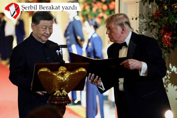 Fotoğraf: ABD Başkanı Donald Trump ve Çin Devlet Başkanı Şi Jinping, başkent Washington'daki Beyaz Saray'da düzenlenen devlet yemeğinde Şi konuşma yapmadan önce, 24 Eylül 2026 (Reuters)