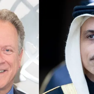 Prince Faisal bin Farhan bin Abdullah and David Beasley