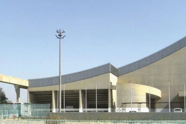 الجمنازيوم الذي صممه المعماري الفرنسي لوكوربوزييه في بغداد