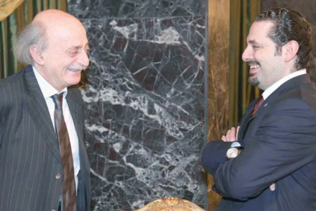 سعد الحريري في لقاء سابق مع وليد جنبلاط ({الشرق الأوسط})