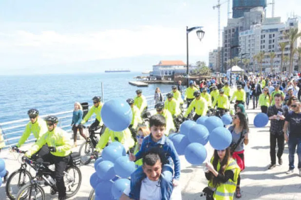 إطلاق شرطة الدراجات الهوائية لحراسة الكورنيش البحري لبيروت