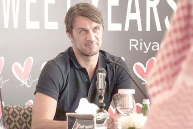 مالديني خلال المؤتمر الصحافي ({الشرق الأوسط})