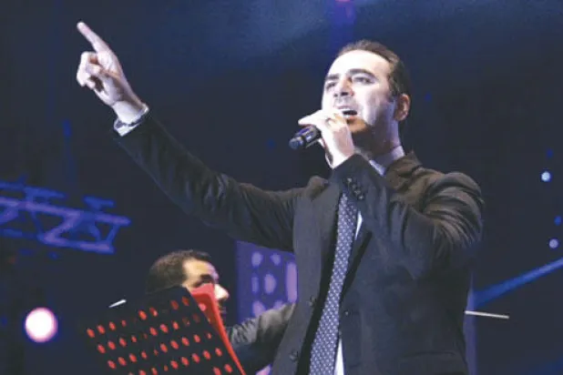 وائل جسار أثناء الحفل  (تصوير: مصطفى حبيس)