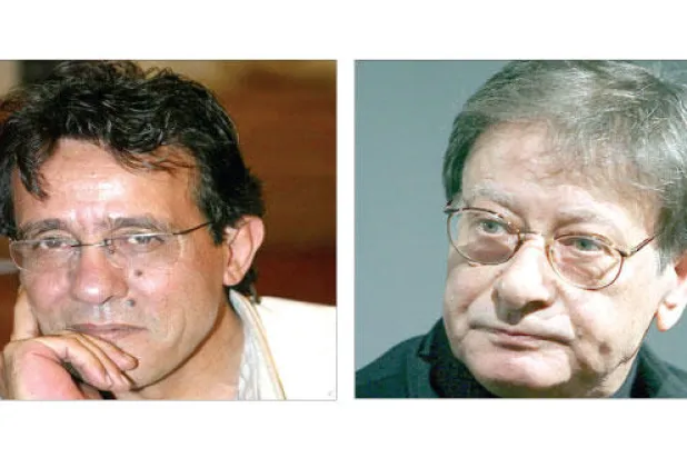 الشاعر الراحل محمود درويش و الشاعر غسان زقطان