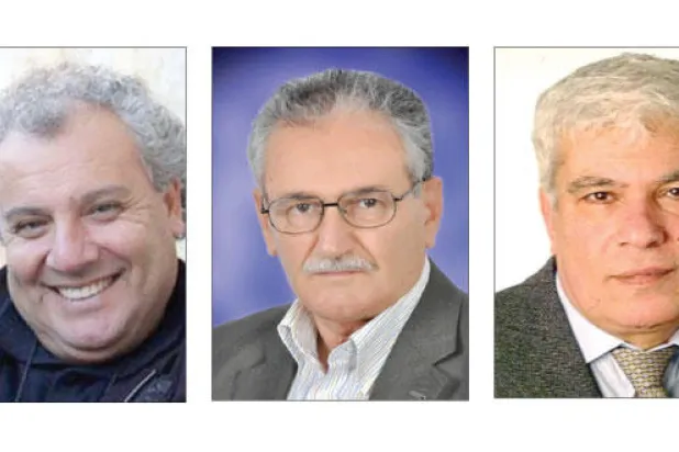 الناقد حسن خضر و الروائي محمود شقير و القاص زياد خداش