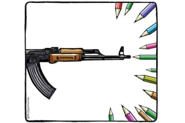 الهجوم على مجلة «شارلي إيبدو» يثير حفيظة رسامي الكاريكاتير حول العالم