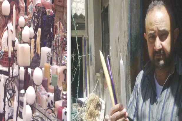 الحرب والأزمة وانقطاع الكهرباء تعيد للشمع مجده الضائع