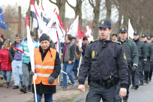 مظاهرة في كوبنهاغن أمس للتنديد بأوضاع حقوق الإنسان في إيران ({الشرق الأوسط})
