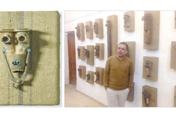 فنان عراقي يقيم في بغداد معرضًا من مخلفات السيارات العاطلة